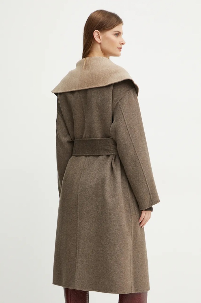 Вълнено палто с две лица Karl Lagerfeld 246W1502 бежов