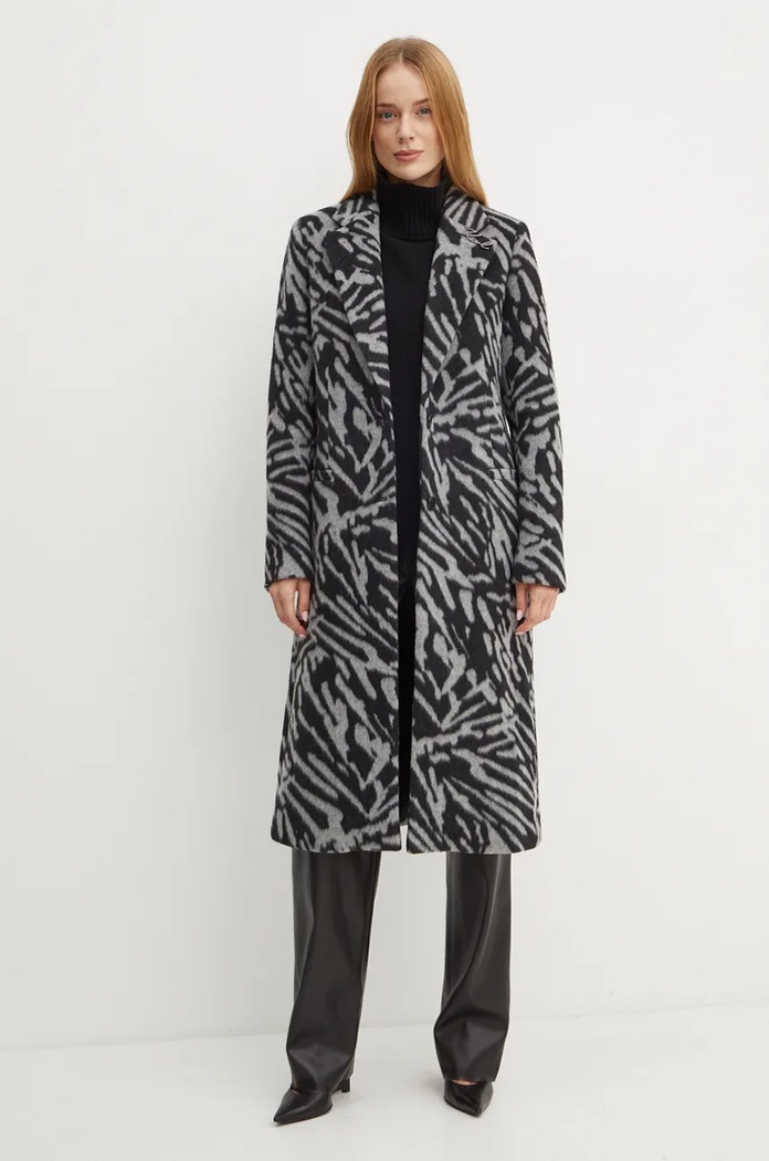 Karl Lagerfeld gyapjúkabát 246W1503 szürke AW24