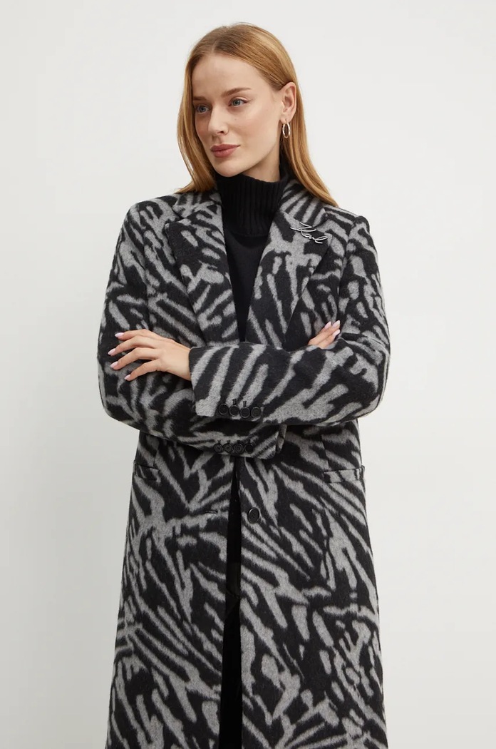Karl Lagerfeld gyapjúkabát szürke 246W1503
