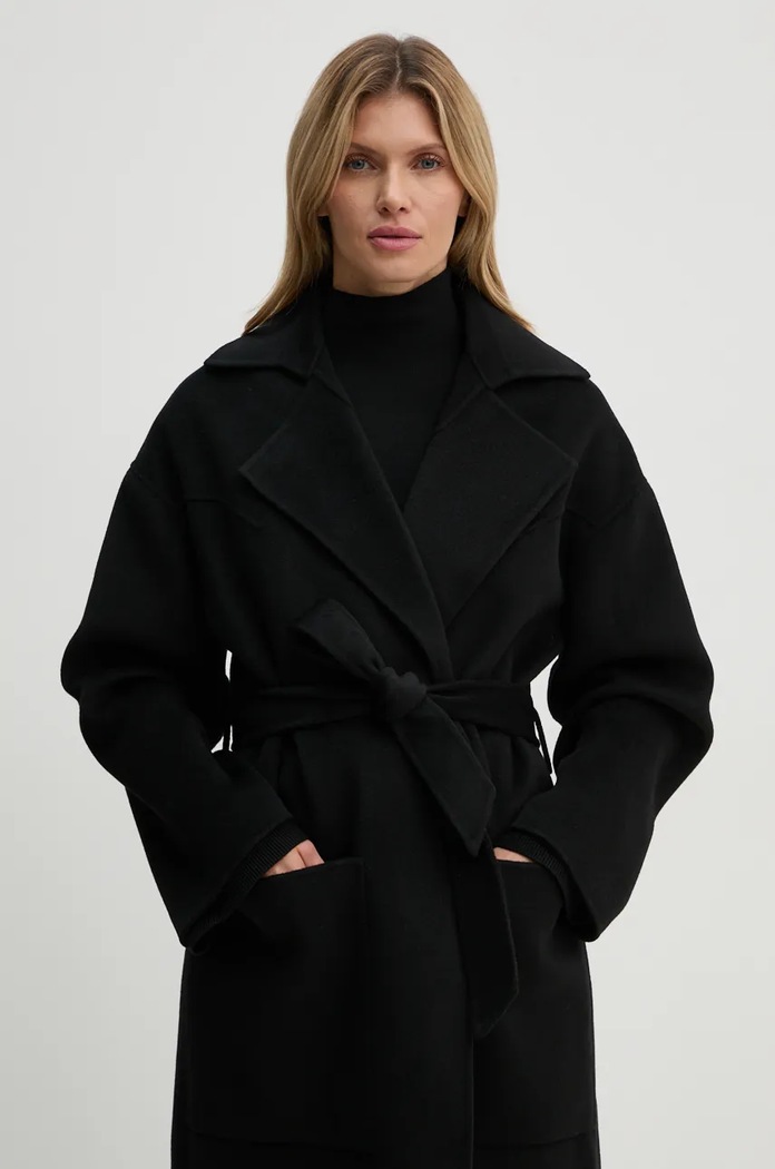 Nanushka płaszcz wełniany ALAMO NW23CROW01799 czarny AW24