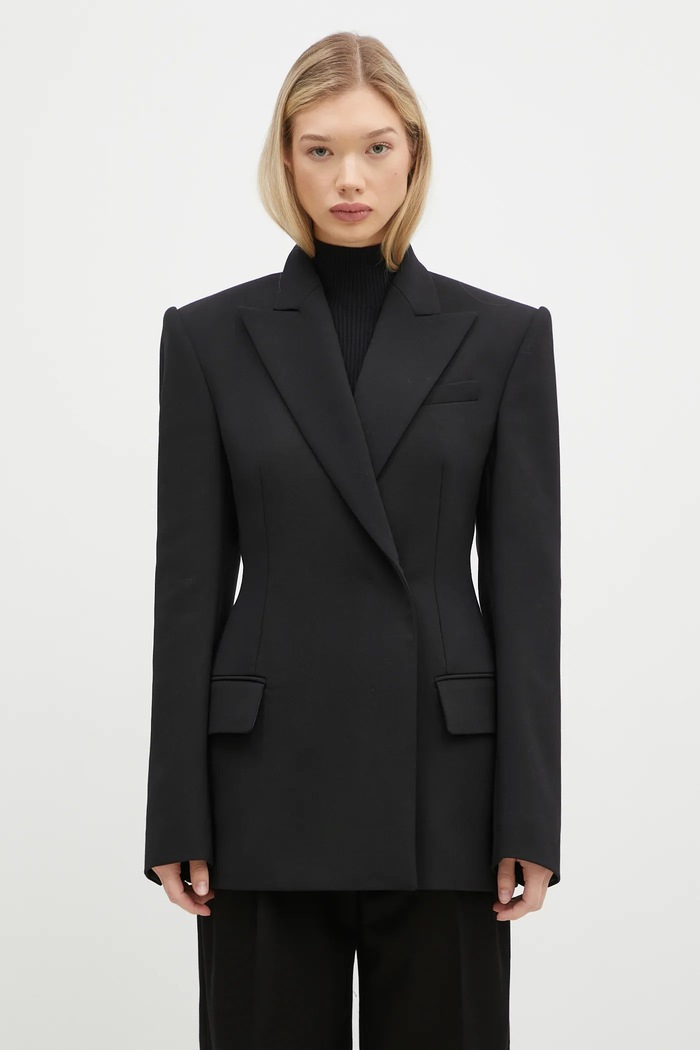 Sportmax wool blazer Danzica with lining black 2422046014600