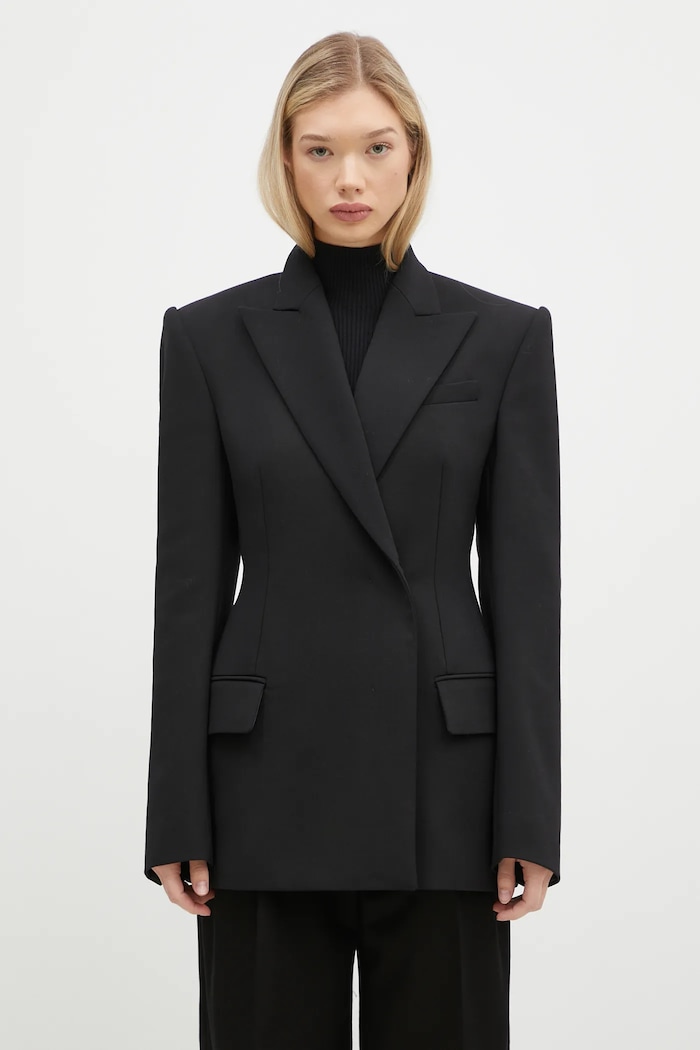 Sportmax wool blazer Danzica with lining black 2422046014600