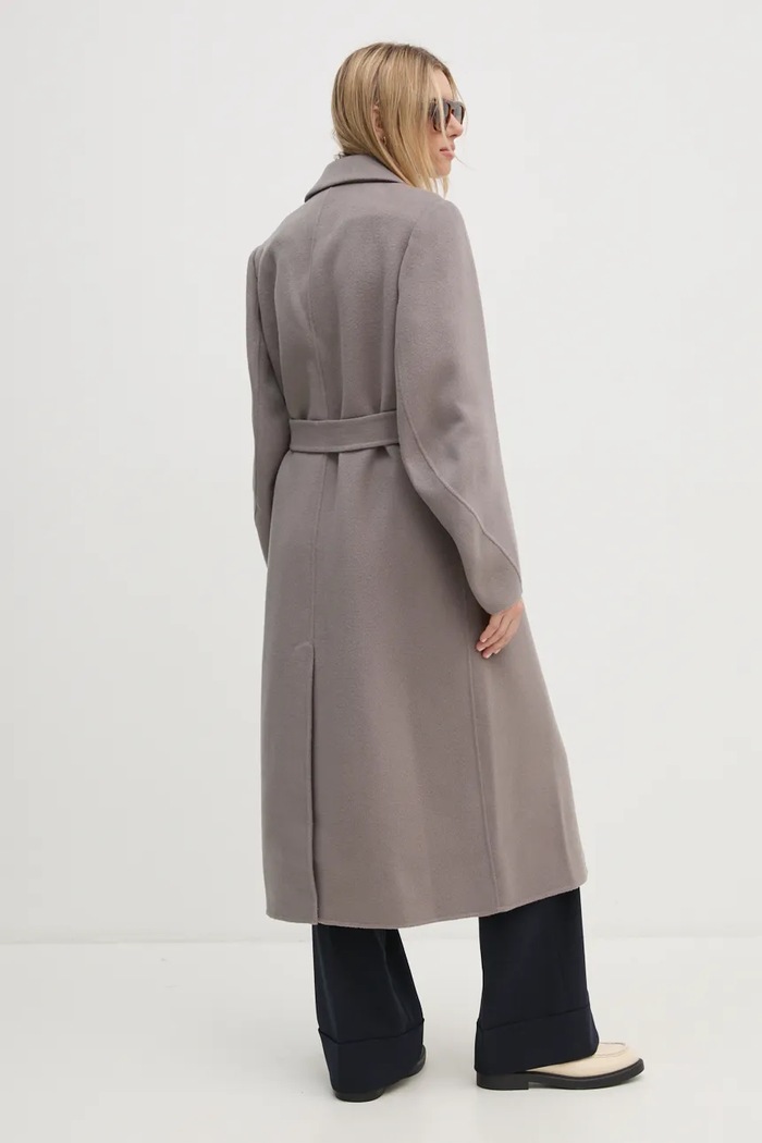Vlnený kabát DIANE VON FURSTENBERG DVFCL3S004 sivá AW24