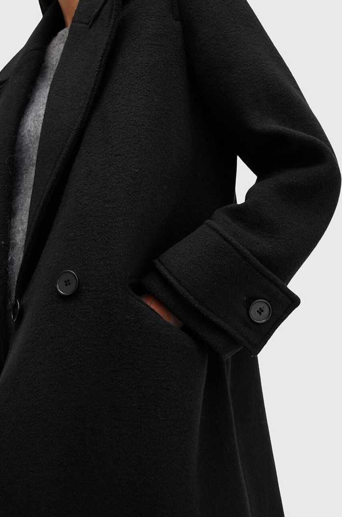 Παλτό από μείγμα μαλλιού AllSaints MABEL COAT μαύρο W006OZ