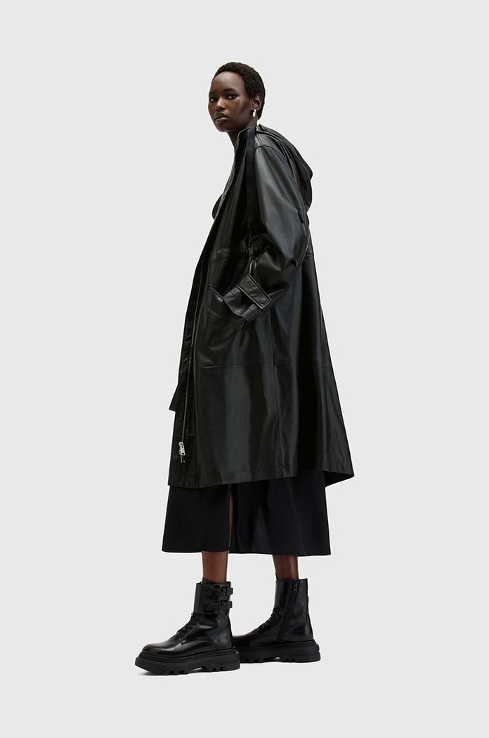 Kožený kabát AllSaints KELSEA LEA COAT W028LB