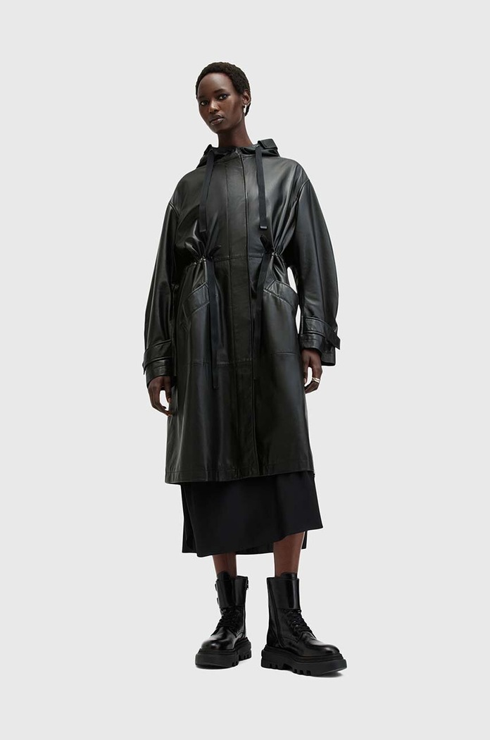 Kožený kabát AllSaints KELSEA LEA COAT W028LB