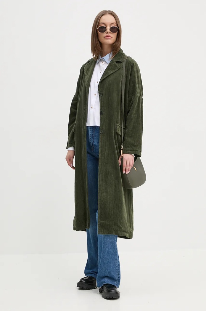 La Petite Française cappotto in velluto a coste PFMAJEUR PFMAJEUR verde AW24