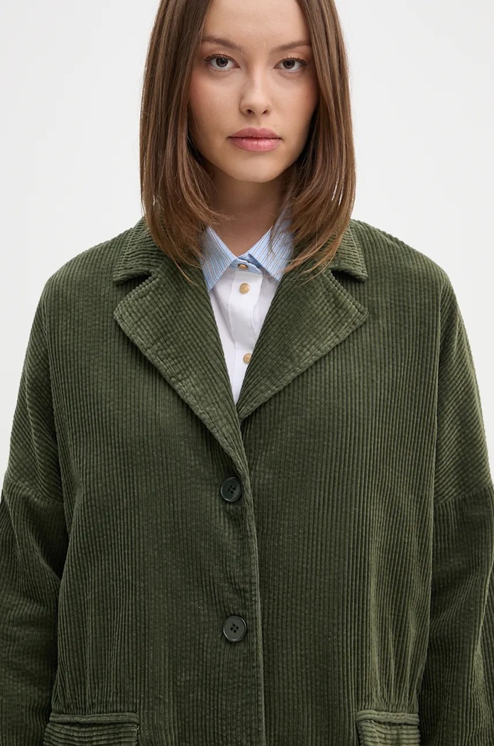 La Petite Française cappotto in velluto a coste PFMAJEUR verde PFMAJEUR