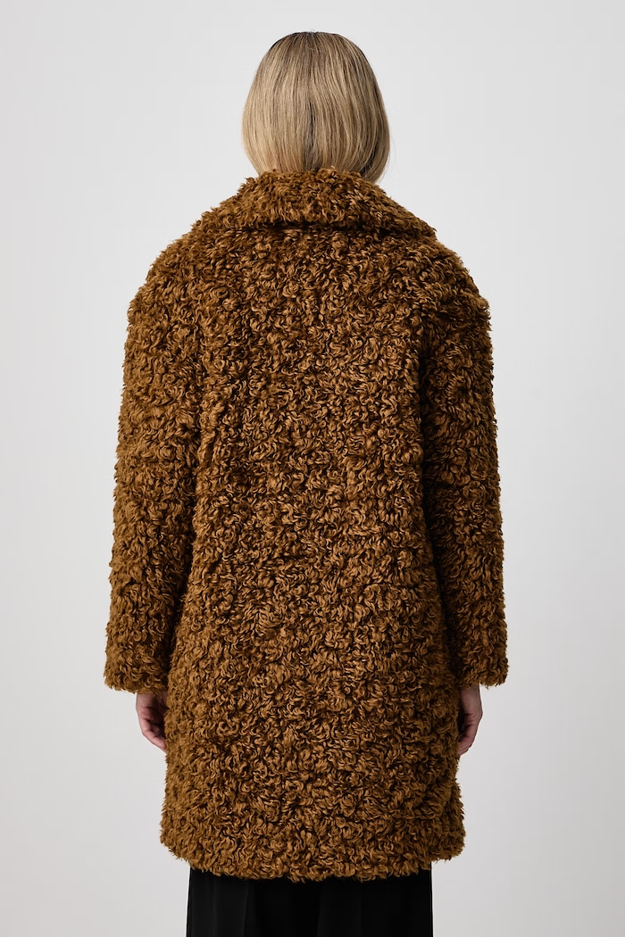 Odjeća Stand Studio Camille Cocoon Coat kaput od umjetnog krzna za žene 61137.9061 smeđa
