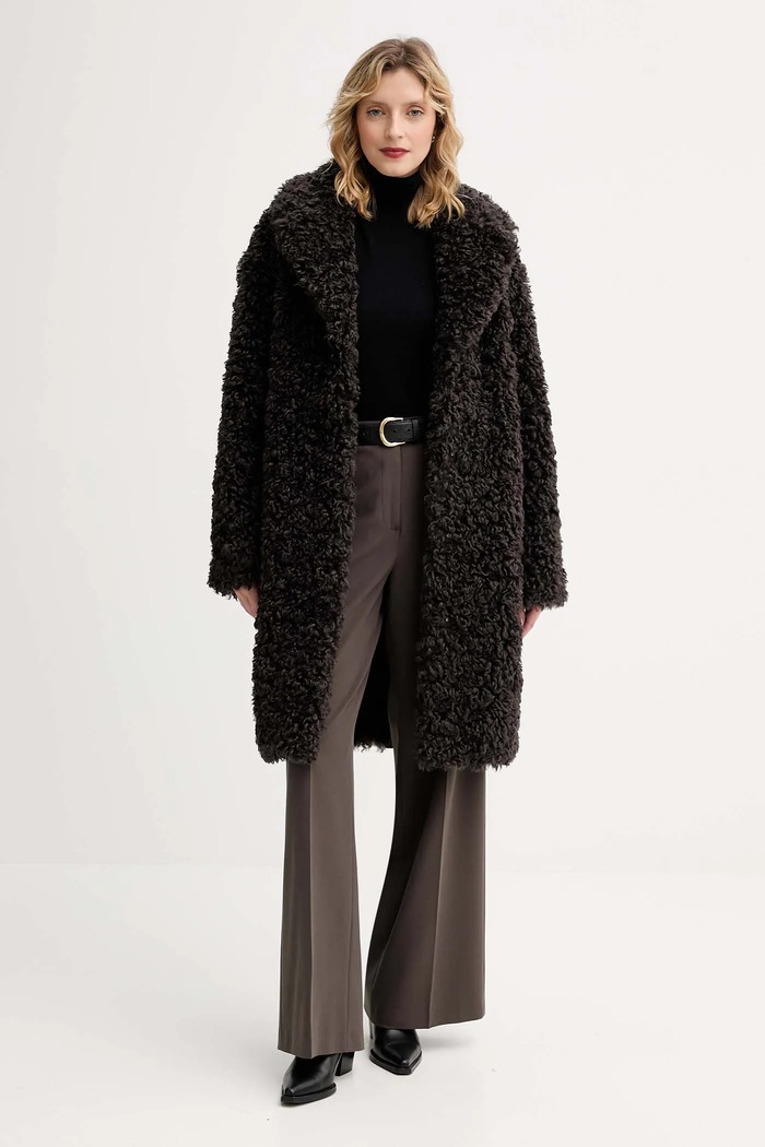 Stand Studio Camille Cocoon Coat Women's faux fur coat 61137.9061 brown AW25