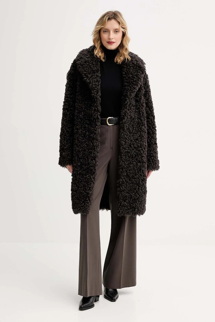 Stand Studio Camille Cocoon Coat Women's faux fur coat 61137.9061 brown AW25