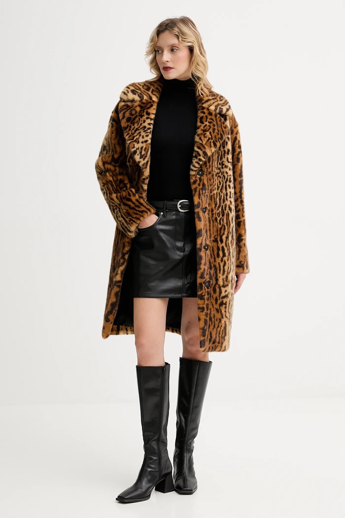 Stand Studio Пальто зі штучного хутра жіноче Camille Cocoon Coat коричневий 61137.9070