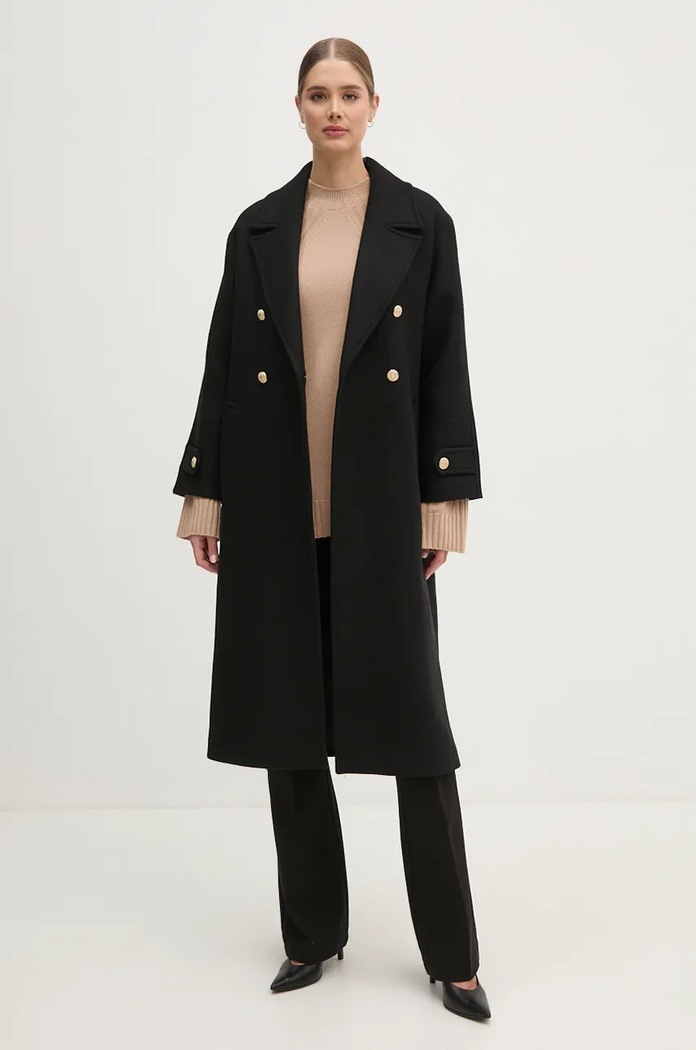 Vlněný kabát La Petite Française PFMARITIME PFMARITIME černá AW24