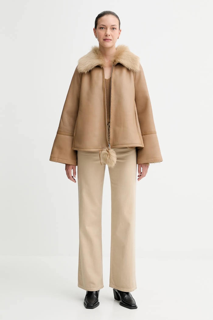 Odjeća Dvostrana kožna jakna By Malene Birger ODELLIES Q72585001 smeđa