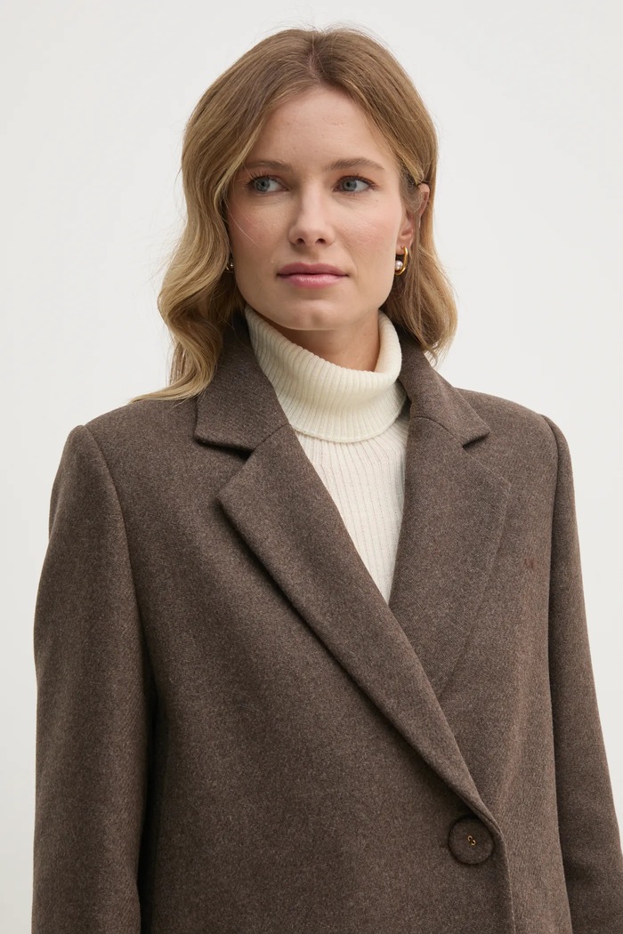 Sandro Ferrone cappotto in lana marrone SFS18YBEADEMAS