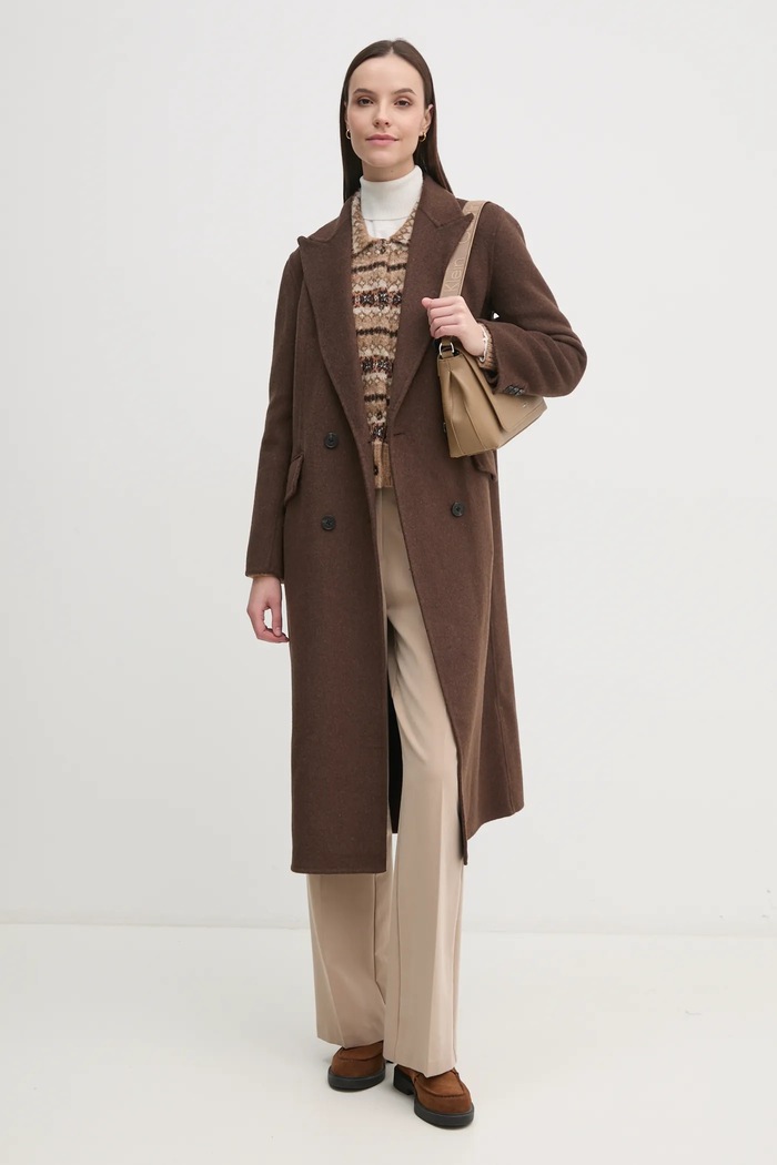 Pedro del Hierro kabát gyapjú keverékből 7528336 barna AW24