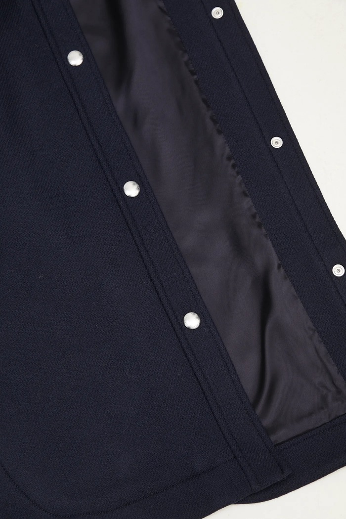 Μάλλινο παλτό Maison Kitsuné Workwear Maison Kitsuné σκούρο μπλε NW02211WM0026