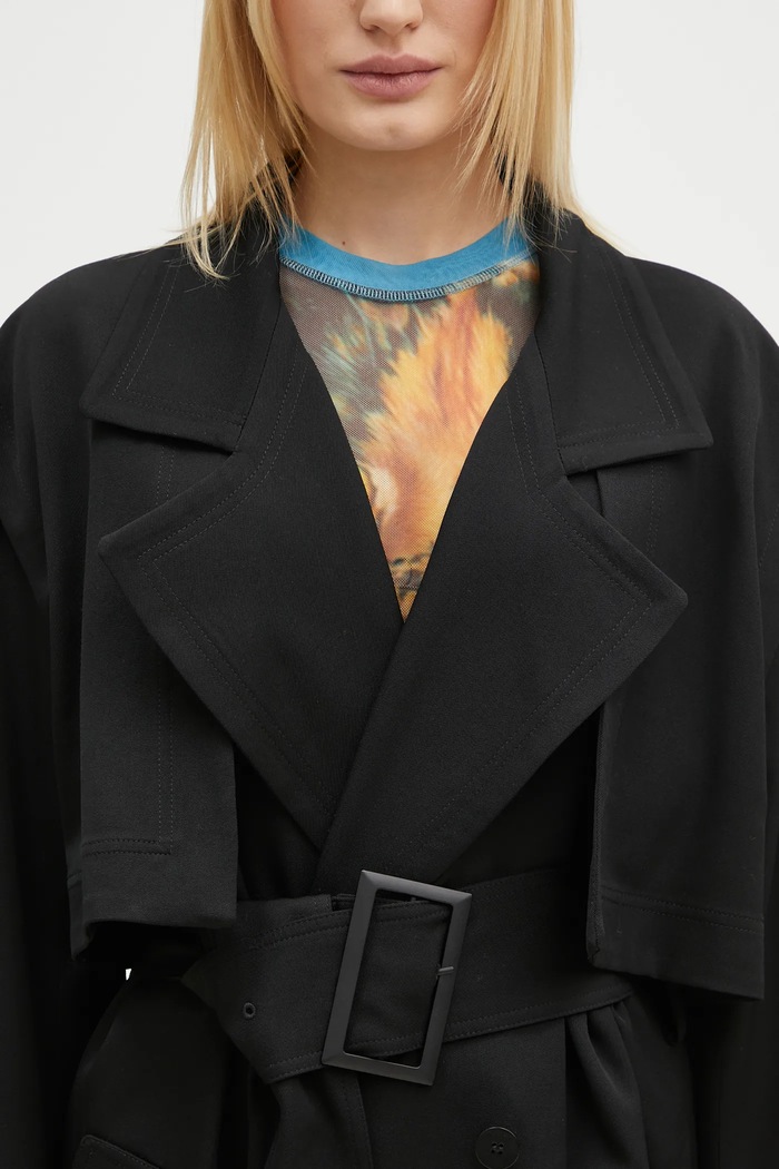 Вовняний тренч JW Anderson Longline Trench Coat чорний CO0310.PG0011.999
