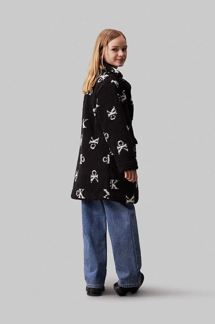Calvin Klein Jeans płaszcz dziecięcy IG0IG02594.9BYH.128.176 czarny