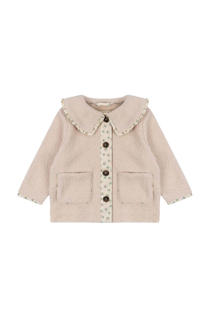 Konges Sløjd płaszcz dziecięcy GRIZZ COLLAR JACKET GRS KS101234 beżowy AW24