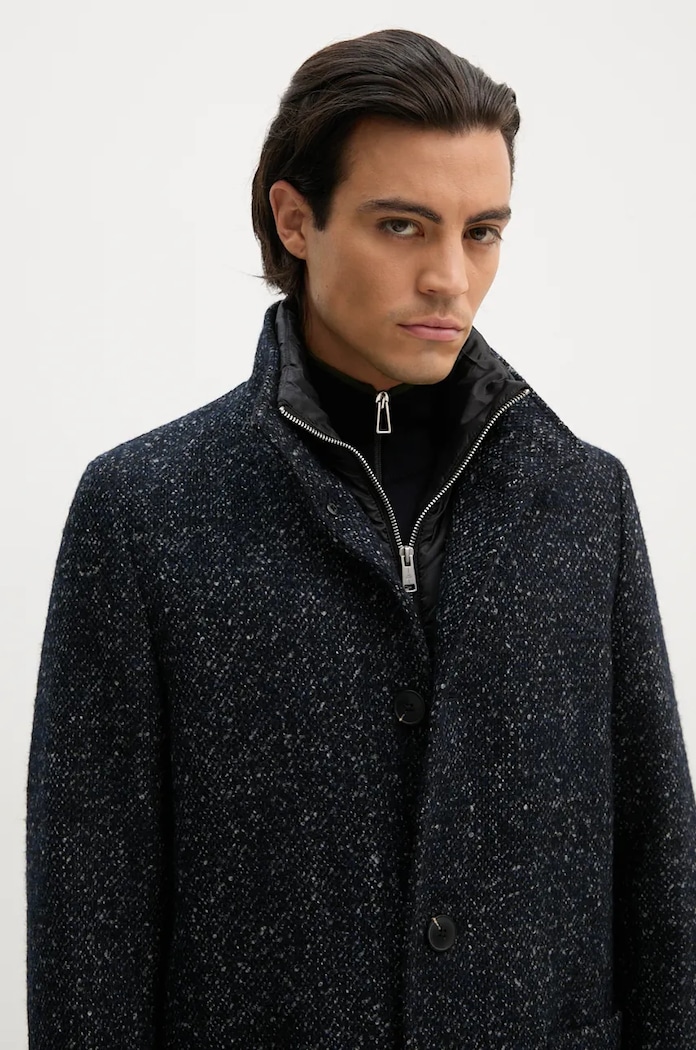 Marc O'Polo cappotto in lana blu navy 429025571026