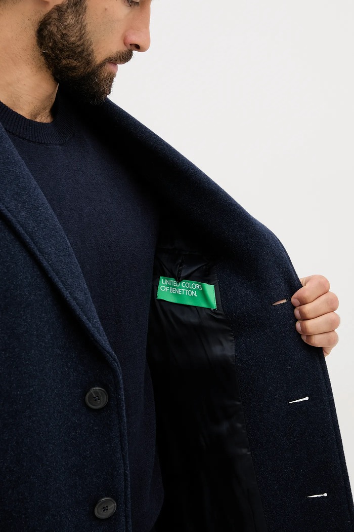 United Colors of Benetton płaszcz z dodatkiem wełny 2X59UN05M