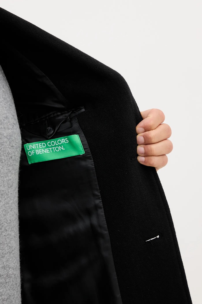 United Colors of Benetton płaszcz z dodatkiem wełny 2X59UN05M