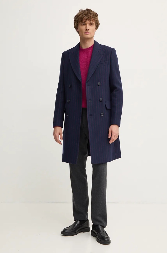 United Colors of Benetton cappotto in lana 2U44UN05S blu navy AW24