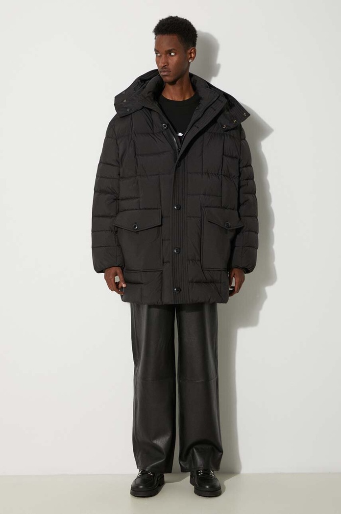 Kenzo down jacket Weave Mid-Length Winter with black FE65OU3129NL.99