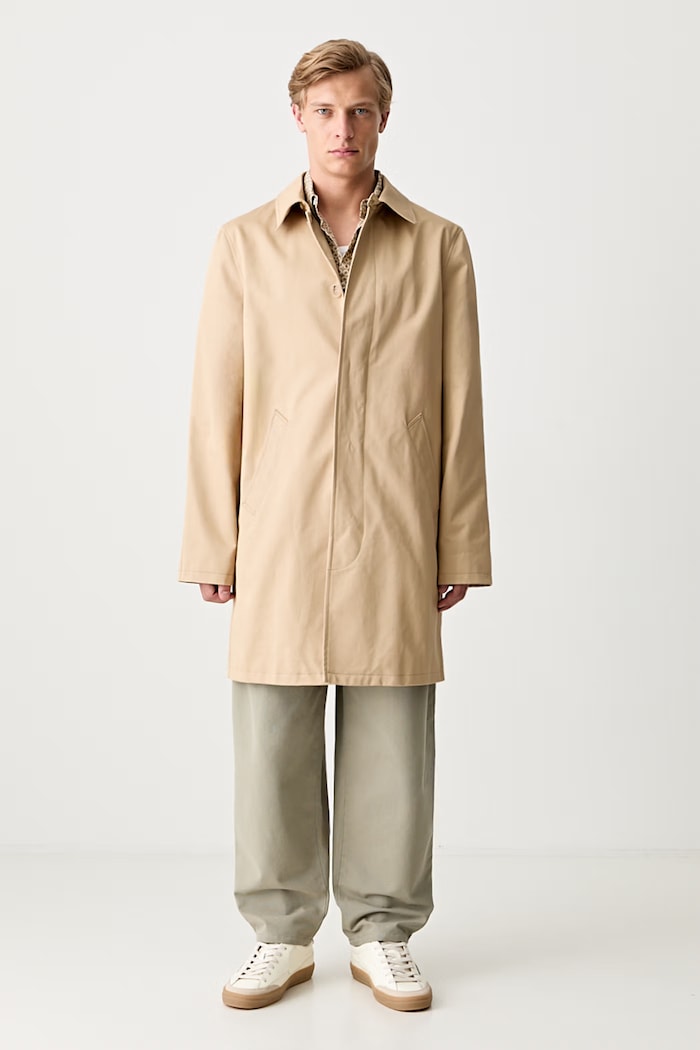 A.P.C. Mac Ville kabát bavlněný pánský nezateplené béžová COZBA.H01103