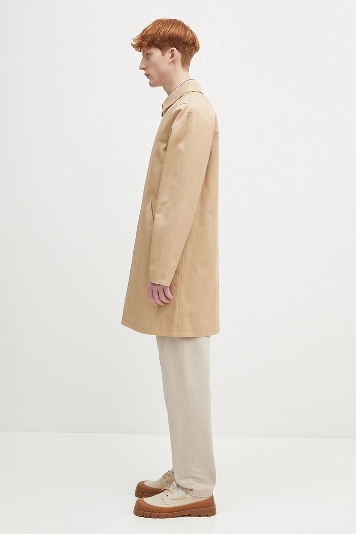 A.P.C. kabát pánsky bavlnený Mac Ville COZBA.H01103 béžová AW25
