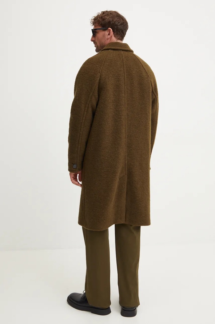 Odzież A.P.C. płaszcz manteau gaston WVBCA.H01516 zielony