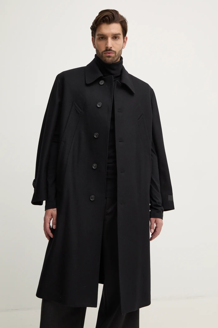 MM6 Maison Margiela wool coat black SH2AA0008.S52207
