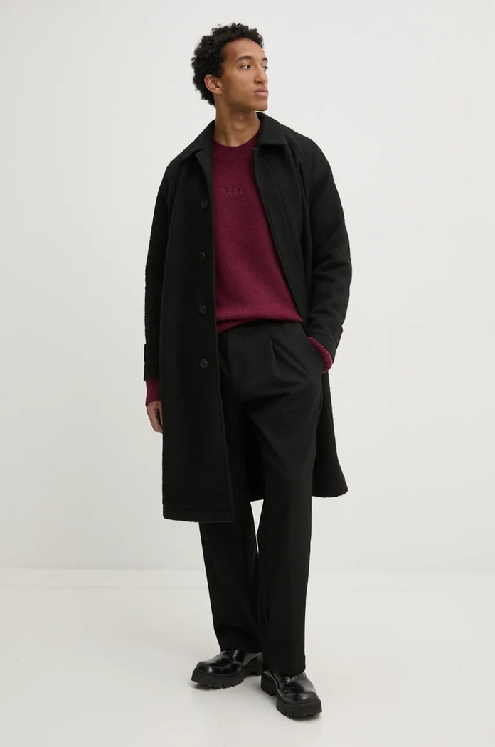 HUGO Kabát s příměsí vlny HUGO 50523964 černá AW24