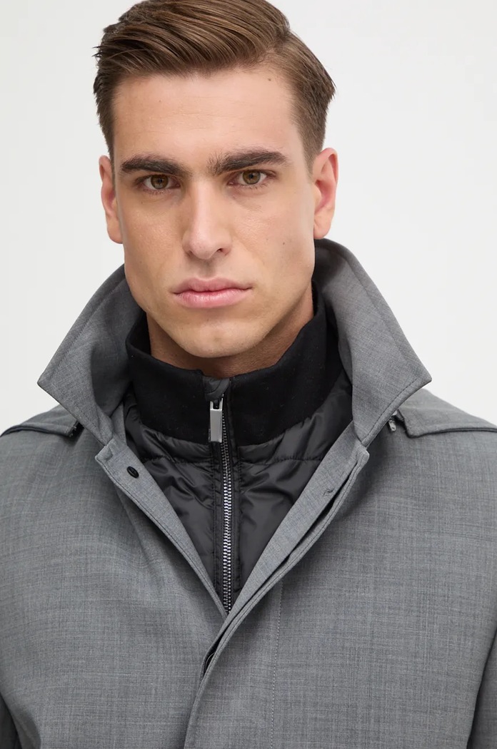 Calvin Klein płaszcz z domieszką wełny K10K113269 szary