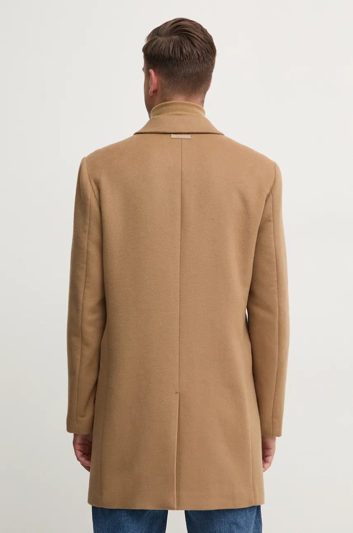Odzież Calvin Klein płaszcz wełniany K10K113664 beżowy