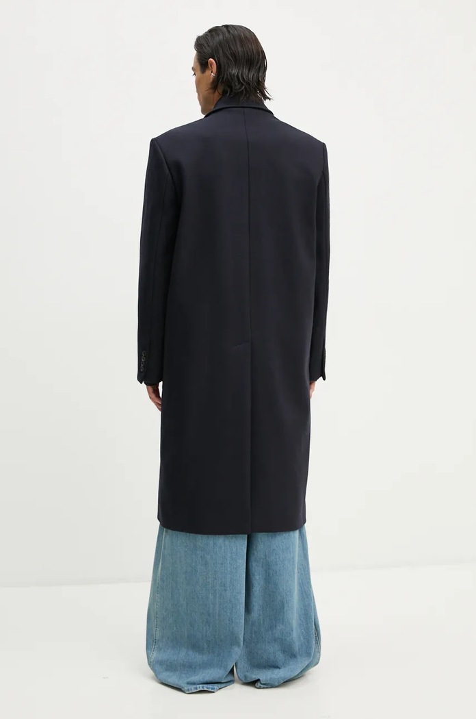 Odjeća Vuneni kaput Y/Project DOUBLE FRONT COAT 201CO006 mornarsko plava