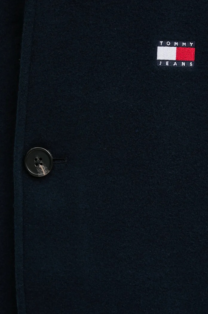 Kabát s příměsí vlny Tommy Jeans DM0DM20589 námořnická modř