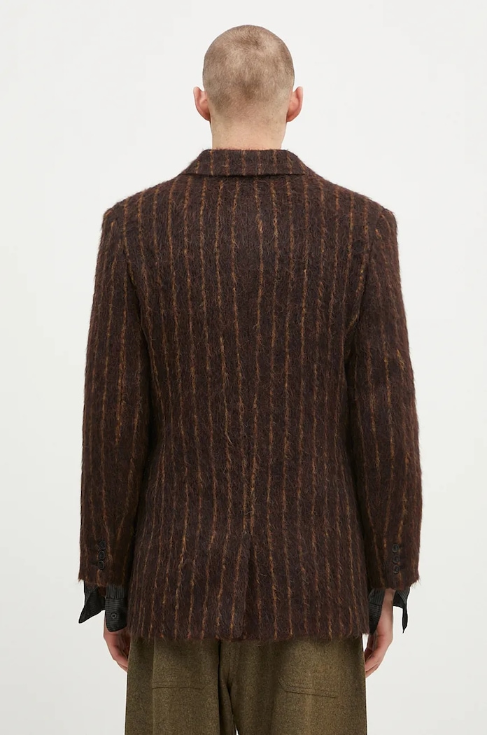 Одежда Шерстяное пальто Martine Rose Double Breasted Short Coat 328WT02702 коричневый