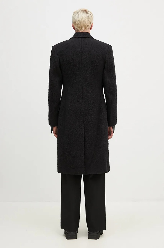 Дрехи Вълнено палто Martine Rose Double Breasted Shirt Overcoat 325WT07001 черен