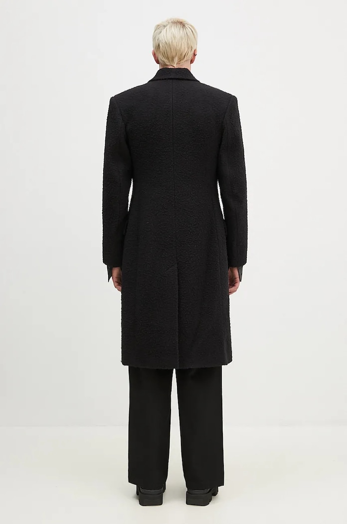 Дрехи Вълнено палто Martine Rose Double Breasted Shirt Overcoat 325WT07001 черен