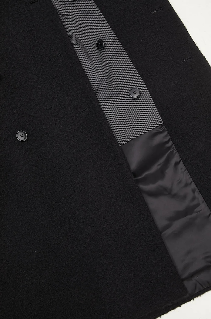 Вълнено палто Martine Rose Double Breasted Shirt Overcoat 325WT07001 черен