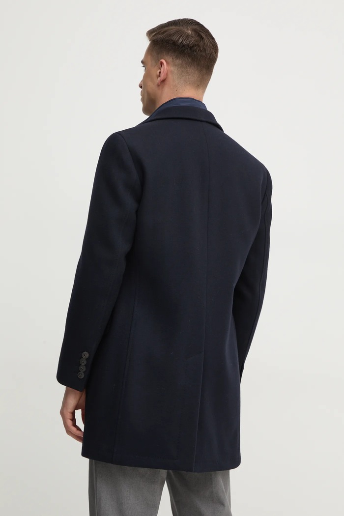 Oblečení Vlněný kabát Hackett London HM403241R námořnická modř