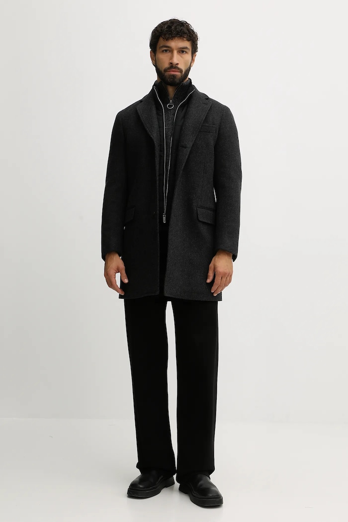 Hackett London Płaszcz wełniany HM403241R szary AW25