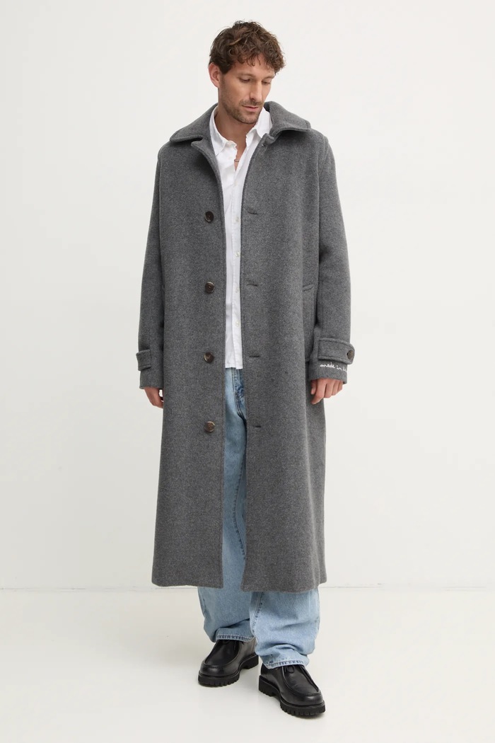 Вълнено палто Fiorucci U01FMOCO244WO01GY01 сив AW24