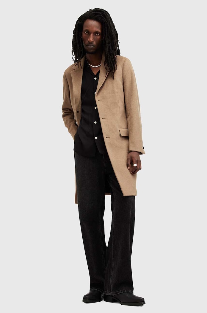 Kaput s primjesom vune AllSaints HAL COAT M005OZ