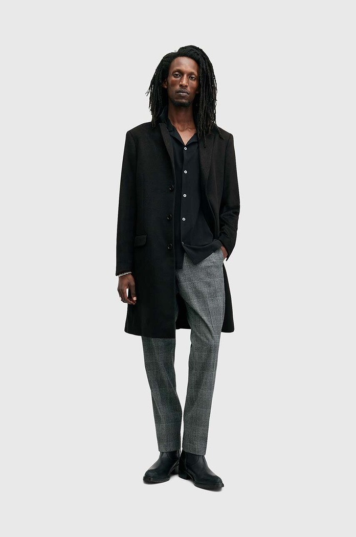 AllSaints kabát gyapjú keverékből HAL COAT M005OZ