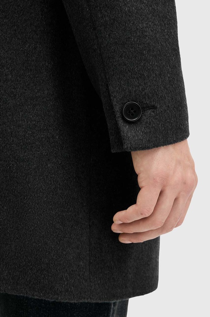 AllSaints płaszcz z domieszką wełny HARGROVE COAT zielony M038OB