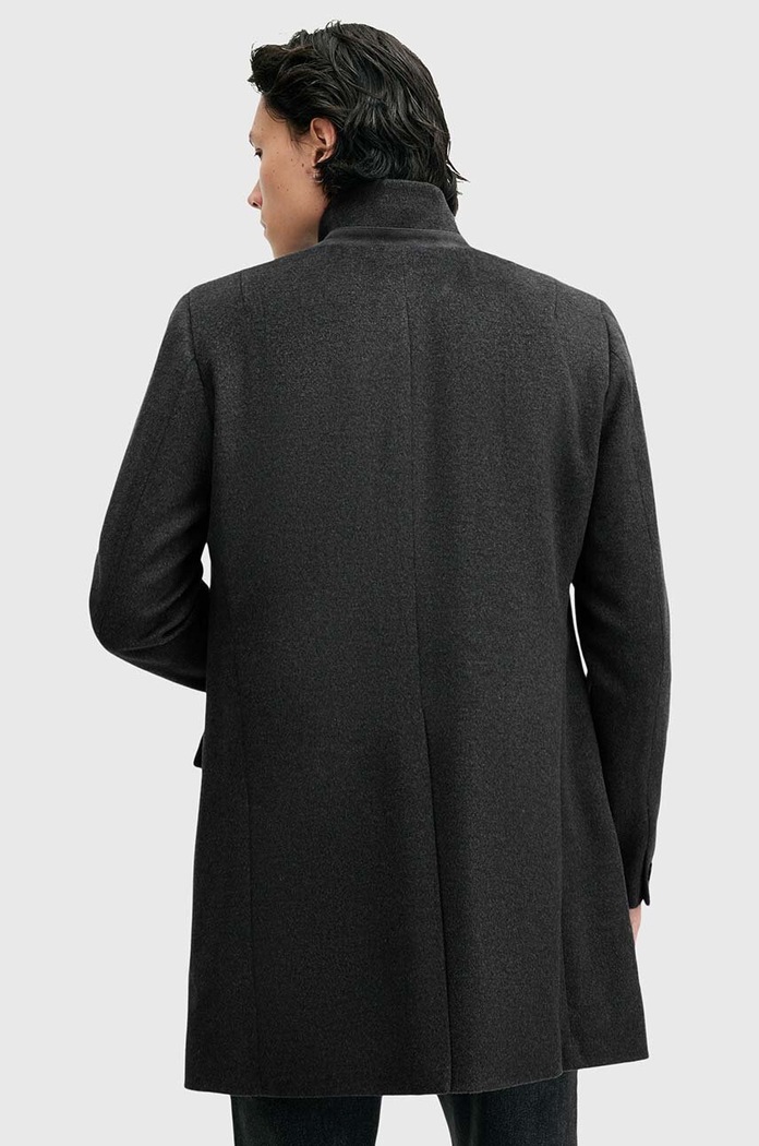 AllSaints płaszcz z domieszką wełny HARGROVE COAT M038OB zielony