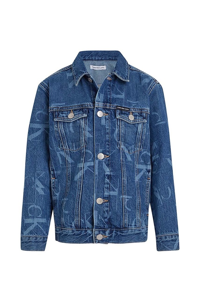 Calvin Klein Jeans geacă din denim pentru copii IB0IB02167.9BYH albastru AW24